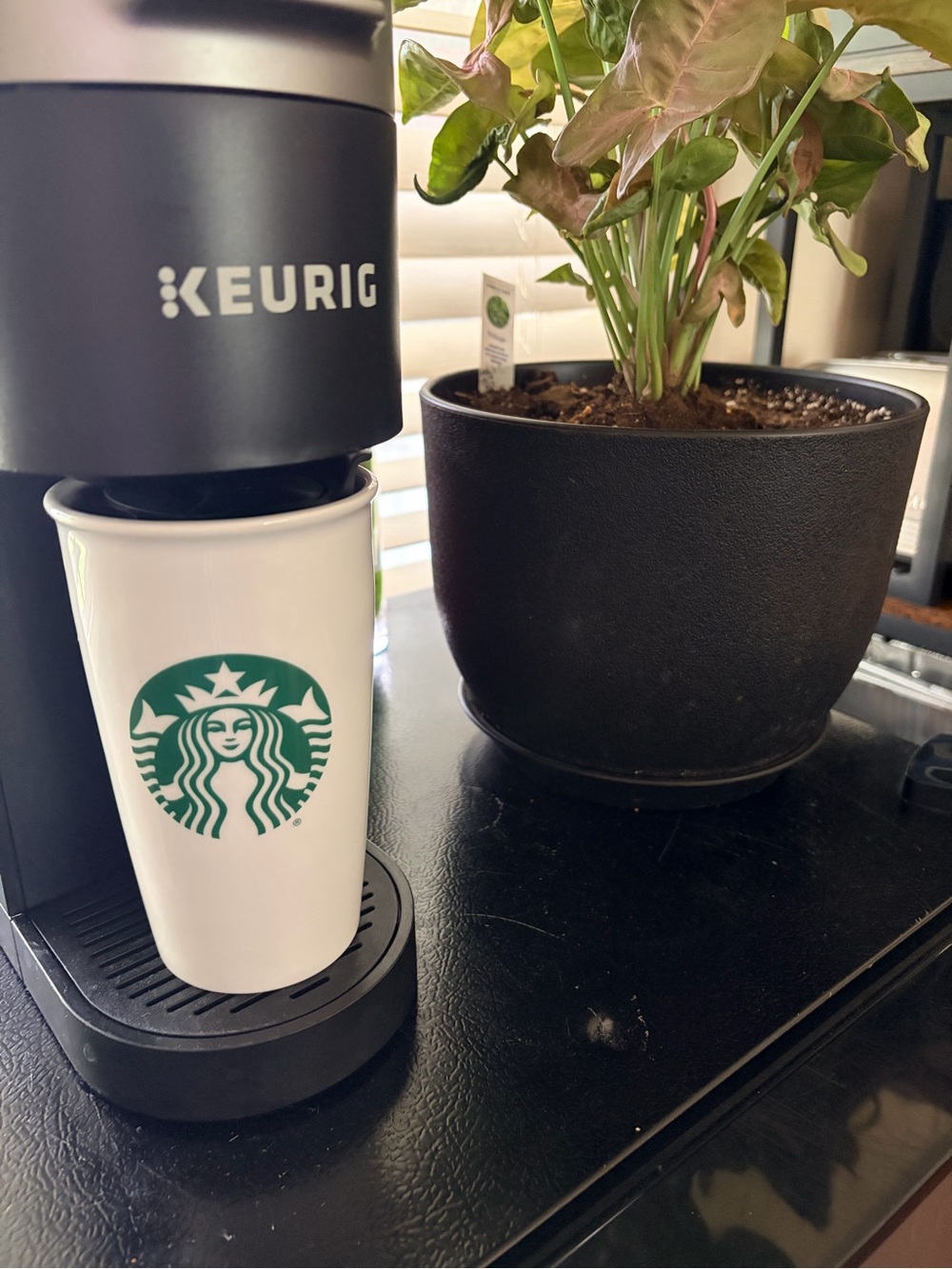 Ceramic Starbucks Travel Mug with Lid - 12 oz